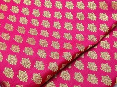 Pink Fabric Indian Women Dressmaking Brocade Silk Material Jacquard Fabric 2YD