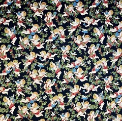 Cherubs and Holly Christmas Fabric 3 Pack Sharon Kessler for Concord 100% Cotton
