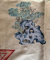 Stunning Hermits Chinese Shanghai Table Runner W72”xH13”Depiction of the 7 Sages