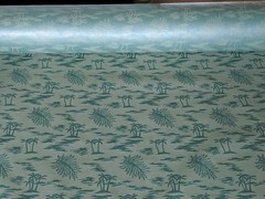 Tropical Palm Tree Island and Palm Leaf Pattern Upholstery Fabric 8 yards