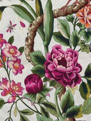CHARLES BURGER CURTAIN FABRIC DESIGN Phesans 5.2 METRES PEONY 100% LINEN