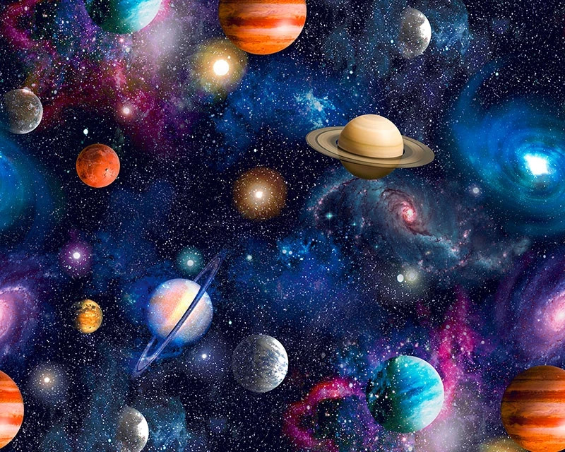 Space Galaxy Planets Cotton Fabric Universe Planet Little Johnny Kids Craft 60”