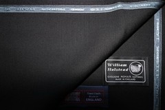60% MOHAIR, 40% WOOL BLACK SUITING FABRIC MADE IN ENGLAND William Halstead 3.65m