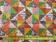 Vintage Fabric Faux Patchwork Cheater Cloth Multi Colored, 3 1/2 YDS, 44″ WIDE