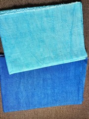 2 PCS Vintage Homespun Cotton Fabric Handwoven Stripe Textile Lot