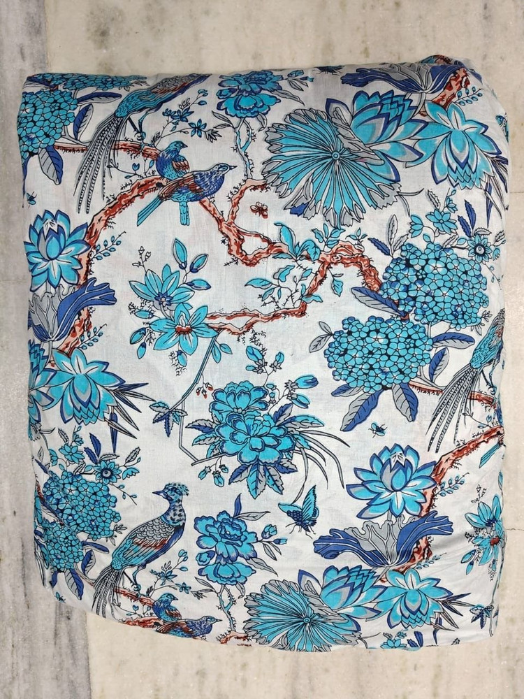 25 Yard Hand Block Print Handmade Cotton Indian Natural Sanganeri Print Fabric