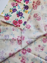 45″ X 22.5″ Floral Cotton Linen Sewing Craft Quilting Fabric Remnant Colorful