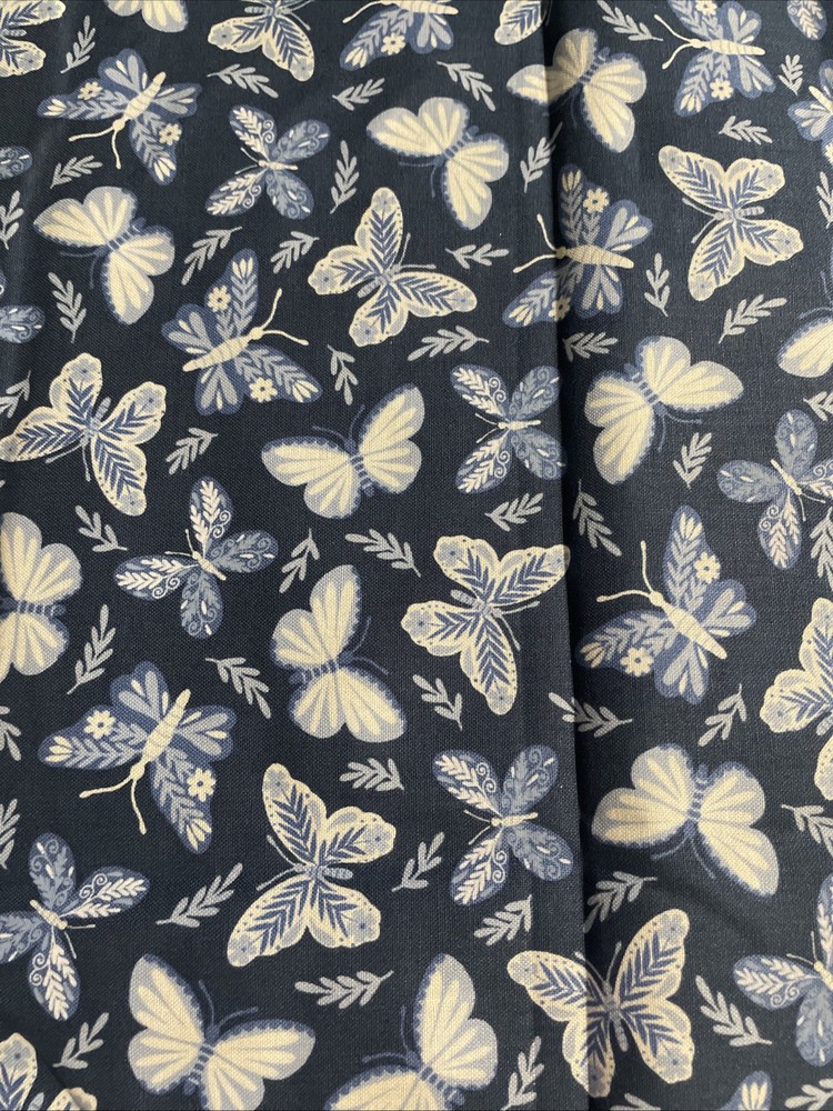 Blue Butterflies Cotton Fat Quarter 18”x22” New