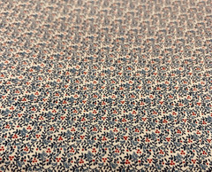 Vtg Allover Floral Fabric By Marcus Brothers Lt Blue Dark Blue Red On Beige BTHY