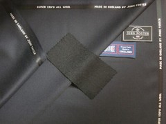 John Foster SUPER 130’s WOOL WORSTED SUITING FABRIC IN “Very Dk. Navy” = 3.6 m.