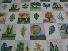 1 of 3 yds WAVERLY Fabric ARBOR DAY Two by Two TREE Block Cotton 54″ x 36″ BTY