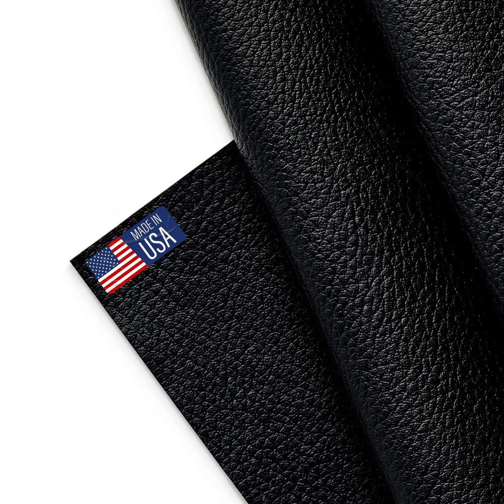 Marine Vinyl Fabric, Upholstery Faux Leather, Outdoor Boat 1 Yard, Black