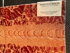 HAZELTON HOUSE Edward Damask Red 26 1/2 x 28″ Jacquard Weave Fabric Sample