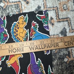 Vintage 80s Colorful Dinosaurs Print Fabric Approx. 60” x 18”