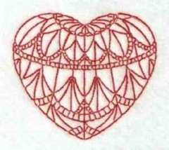 VALENTINE HEARTS, QUILTING SQUARES, Machine Embroidered. 10 Designs, 12 squares