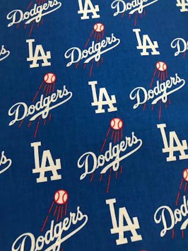 MLB LOS ANGELES LA DODGERS BLUE FABRIC COTTON UNCUT 2 YD + 6″ PIECE LAST ONE!!