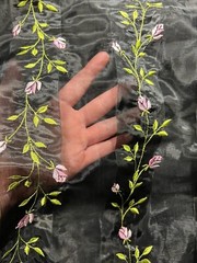 Floral Embroidered Organza Fabric By The Yard Or Roll