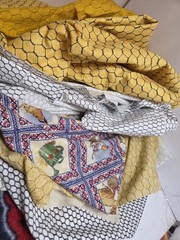 Chicken Wire Quilt Fabric Remnant Lot Farmhouse Rooster