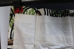 VTG Bark Cloth DRIFTWOOD Material Fabric 2 Drapes Drapery Panels MCM Mid Century