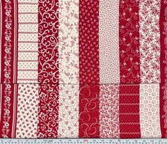 Faye Burgos Strips for Marcus Fabrics Dark Red White Cotton by the HALF YARD