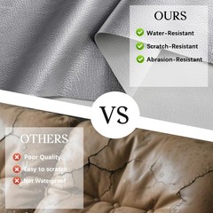 HYVAKUPPA Silver Faux Leather Fabric 2 Yards 55″W