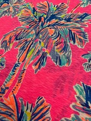 Lilly Pulitzer Fabric Flamingo Pink Nice Stems Cotton – 36″x 60” – 2 Pieces