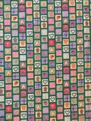 Fabric Traditions #2482 – Green Gardening Blocks – Cotton – 1996 – 1+11/12 Yds