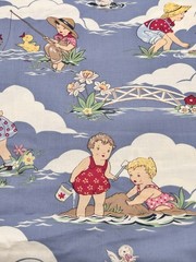 Vintage Michael Miller WATER PLAY-1 Cotton Fabric 2+YDS x44” Blue Patt # C-224