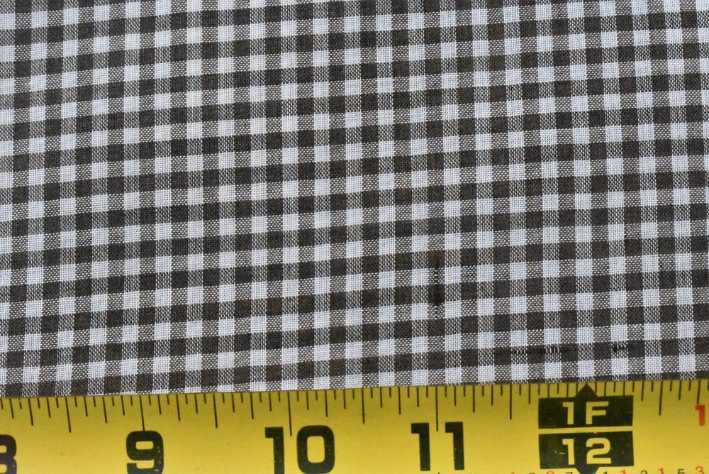 By 1/2 Yd, Vintage, Brown & Cream 1/8″ Woven Cotton Gingham, P8928