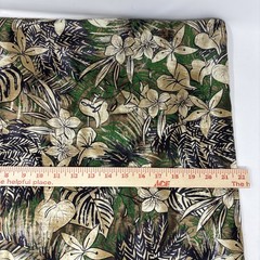 Tropical Fabric 3+ yds Green Beige Brown Island Flowers Leaves Hawaii Joanns