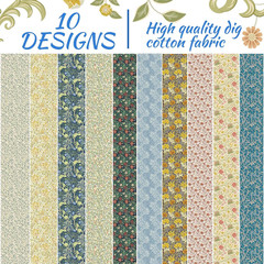50Pcs William Morris Floral Jelly Fabric Strips Roll for Quilting Crafting Sprin