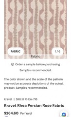 Kravet Rhea Persian Rose Fabric 3 1/2 Yards