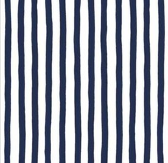 Fabric Stripes Navy on White Nautical Cotton QUILT TREASURES 1/4 Yd 28496 N