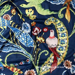 Peacock Pure Cotton print Running Boho loose Blue dress making fabric by yard