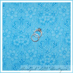 BonEful Fabric FQ Cotton Quilt Aqua Blue Flower Leaf Dot Damask Toile Calico USA