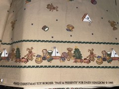 By the Yd Vintage 1995 Daisy Kingdom Christmas Tot Toys Double Border Fabric BTY