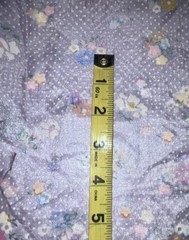 VTG Lavender Nylon Fuzzy Flocked Dotted Swiss & Florals 26″x9″ + Remnant