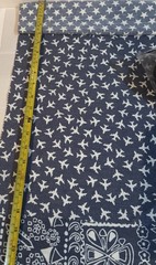 Vintage Klopman Mills Burlington Fabric Samples Trigger Retro 1969 Blue 3 Pieces