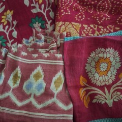 2 Lbs Vintage Kantha Fabric Pink Lot