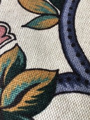 Vtg Waverly Pinehurst Linen Jacobean Floral Decorator Upholstery Fabric 4 yd 12″