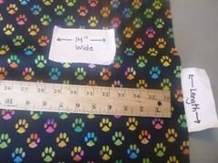Multicolored Paw Print Cotton Fabric – 14 INCHES WIDE and 36 INCHES LONG