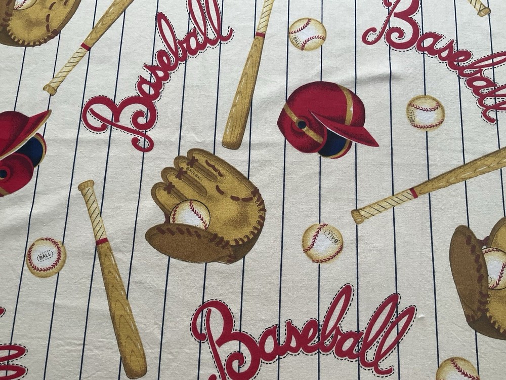 Fabric Baseball 44”x 36”By Cranston print work 378