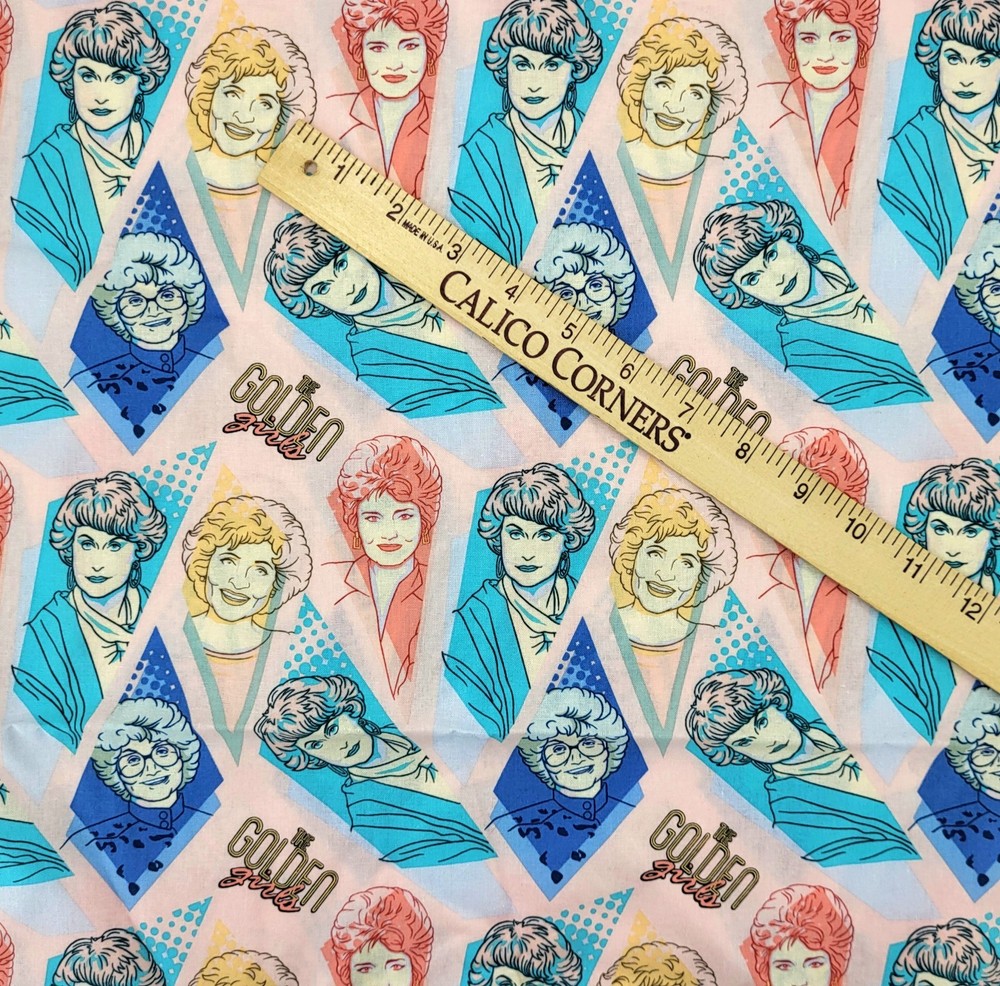 Golden Girls TV show 100% cotton novelty print fabric by the yard Geo design
