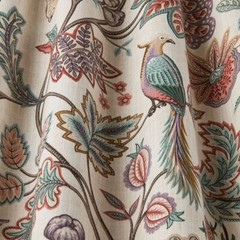 Curtain Upholstery Fabric Chanterelle Wineberry Ornate Bird Floral Cushion Blind