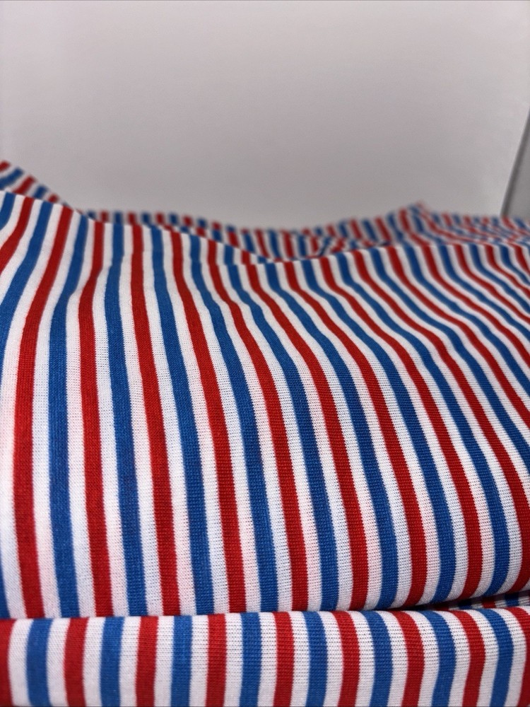 Red White Blue Stripe Stripe Knit 2 Way Stretch Fabric 3.5 Yards 64″ Wide