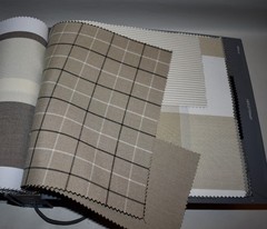 FABRIC SAMPLE BOOK Indoor/Outdoor CHECKS PLAIDS TICKING 49pcs LOT e-z peel back