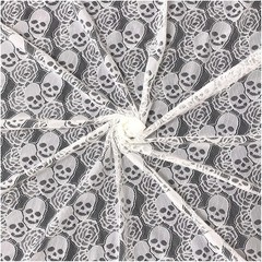 White Skull Lace Fabric, 60 * 36 inches Solid Fabric Lace, 1 Yard Floral Wedding