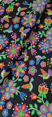 Elizabeth Studio Tucson Black Hummingbird Flower Quilt Fabric by the Yard