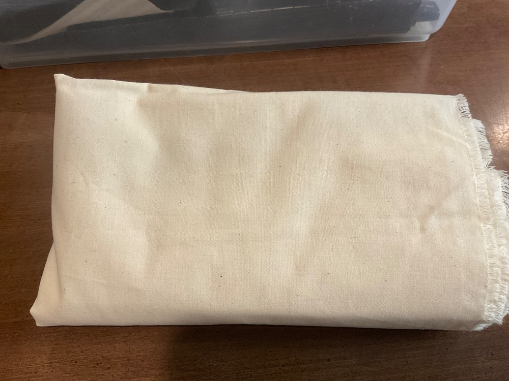fabric cotton/poly 2.3 yards beige off-white