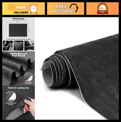 17×70 Inch Premium Black Suede Fabric Wrap – Self-Adhesive Stretchable Interior
